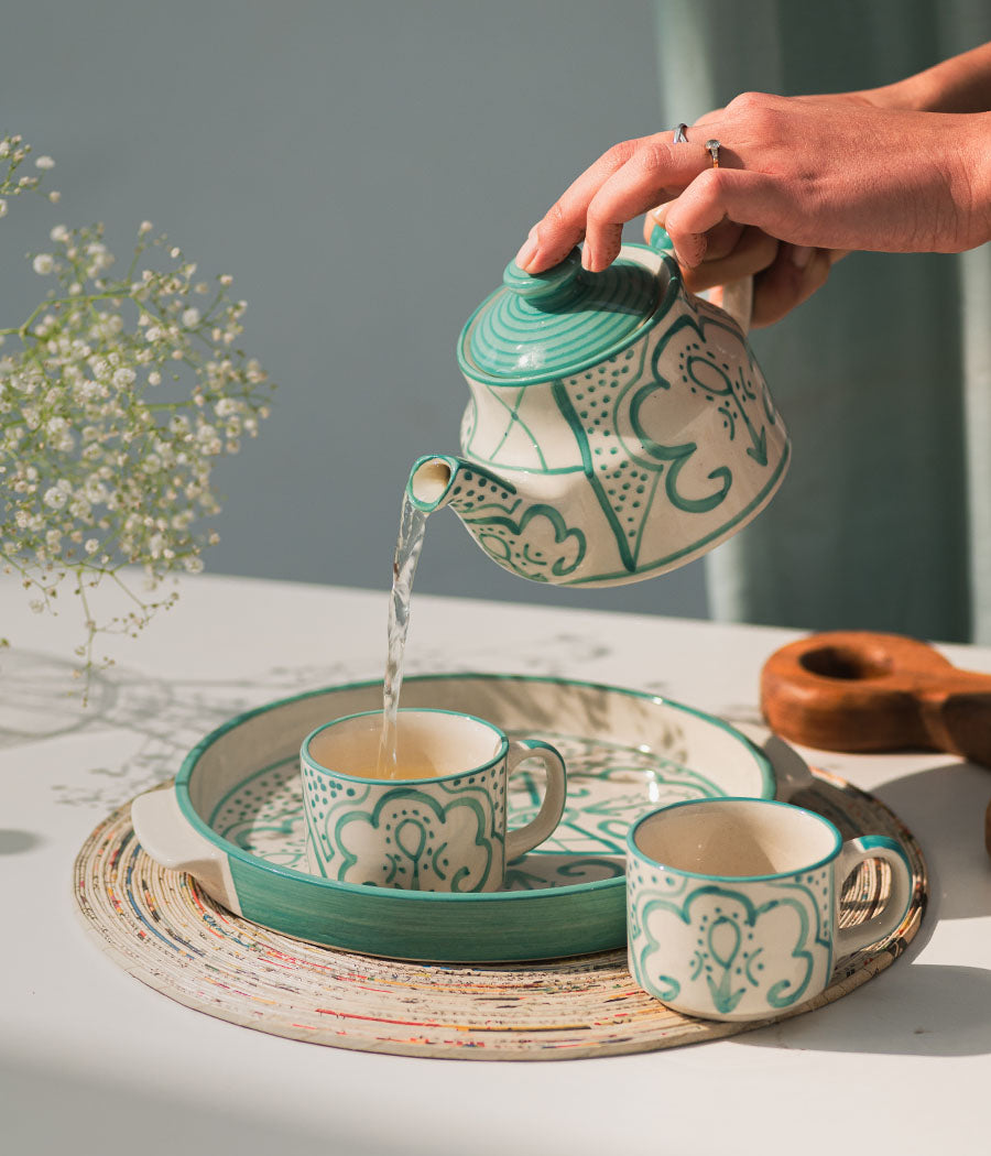 Little acquamarine offers tea set