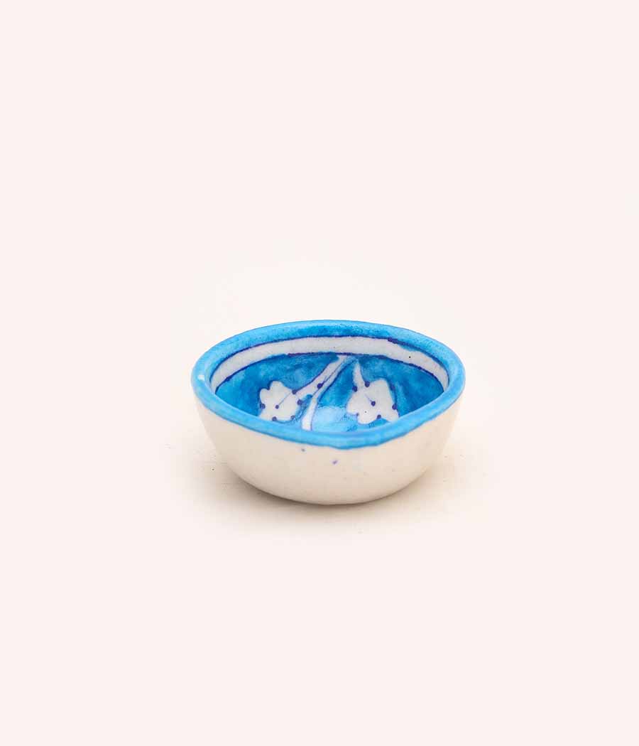 Blue Pottery white Decorative Diya