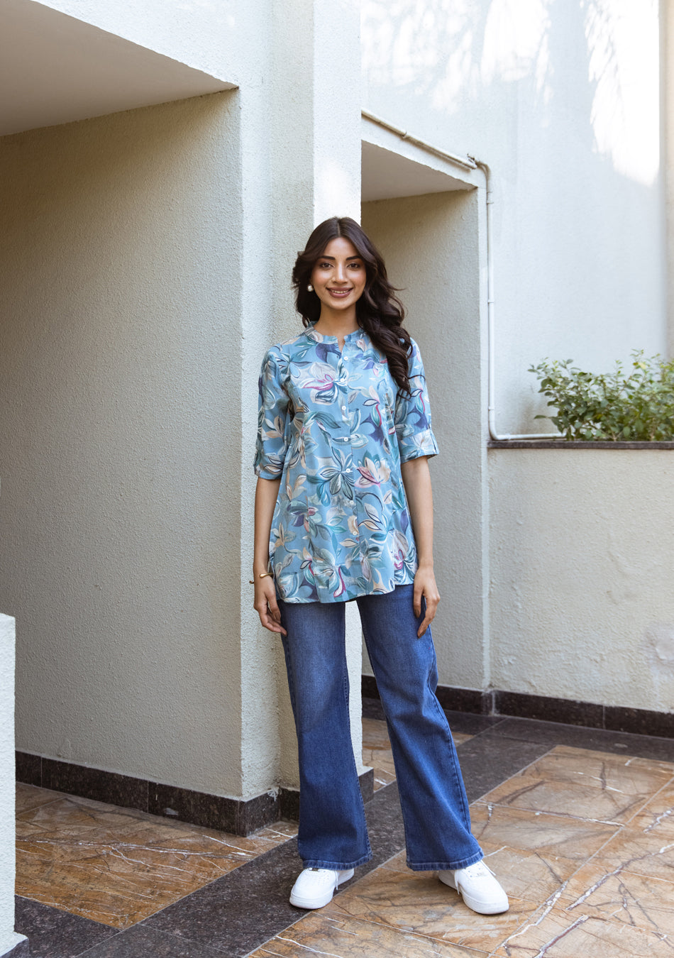 Periwinkle Floral Top