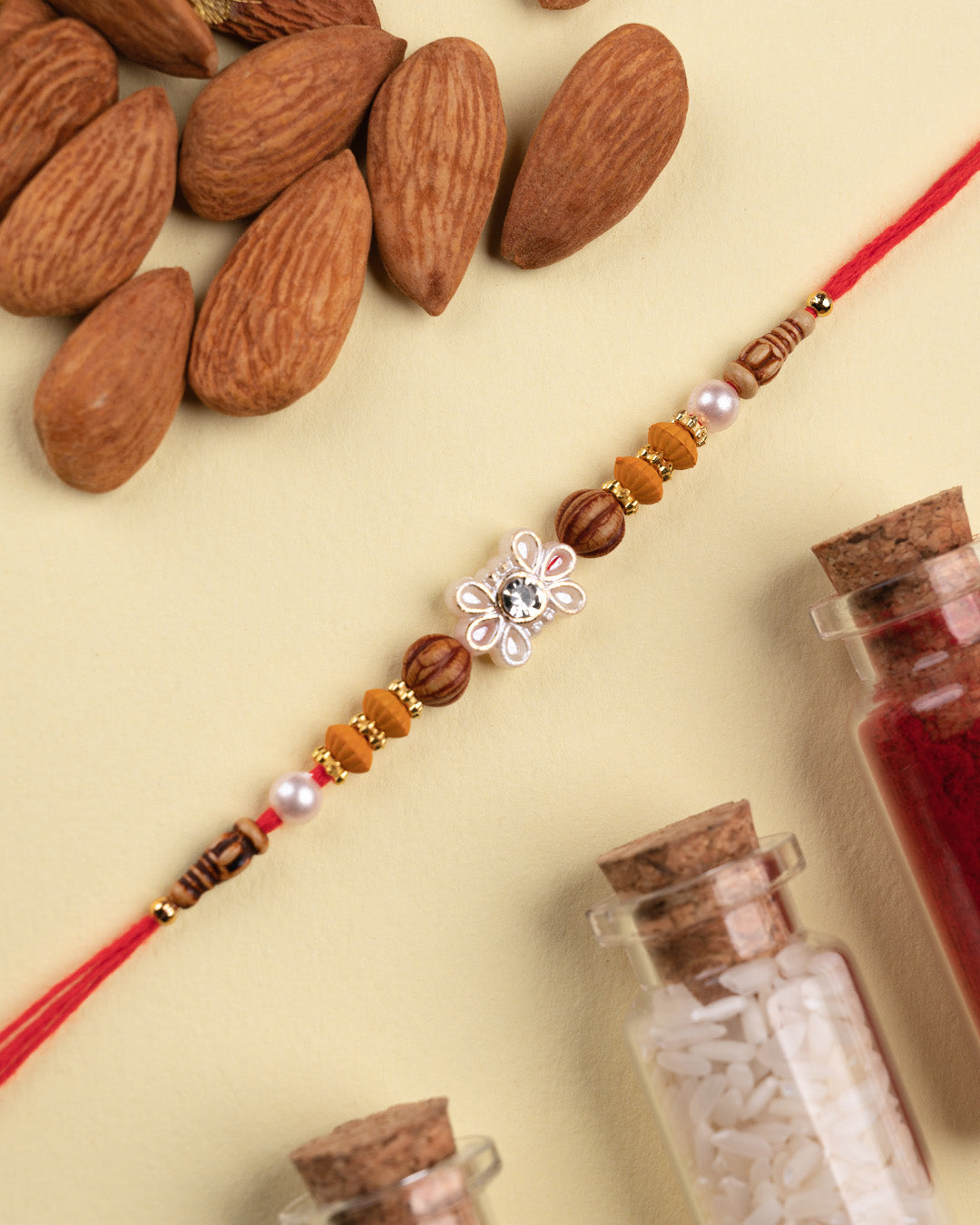 White Flower Rakhi