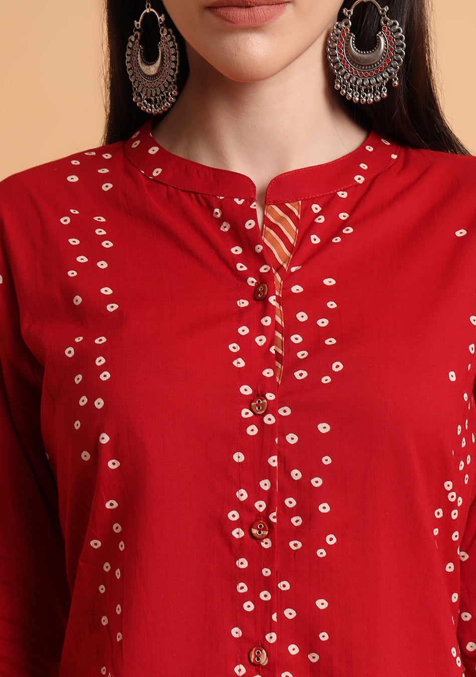 Deep Red Bandhani Top