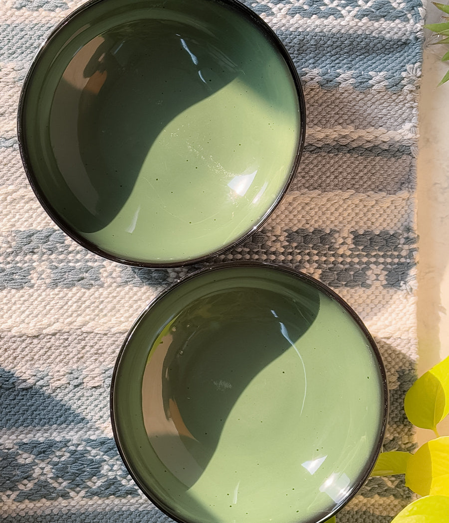 Green Oblong Serving Bowls