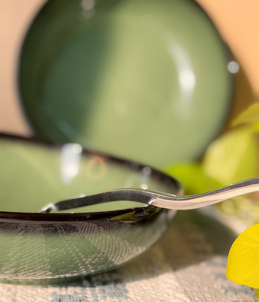 Green Oblong Serving Bowls