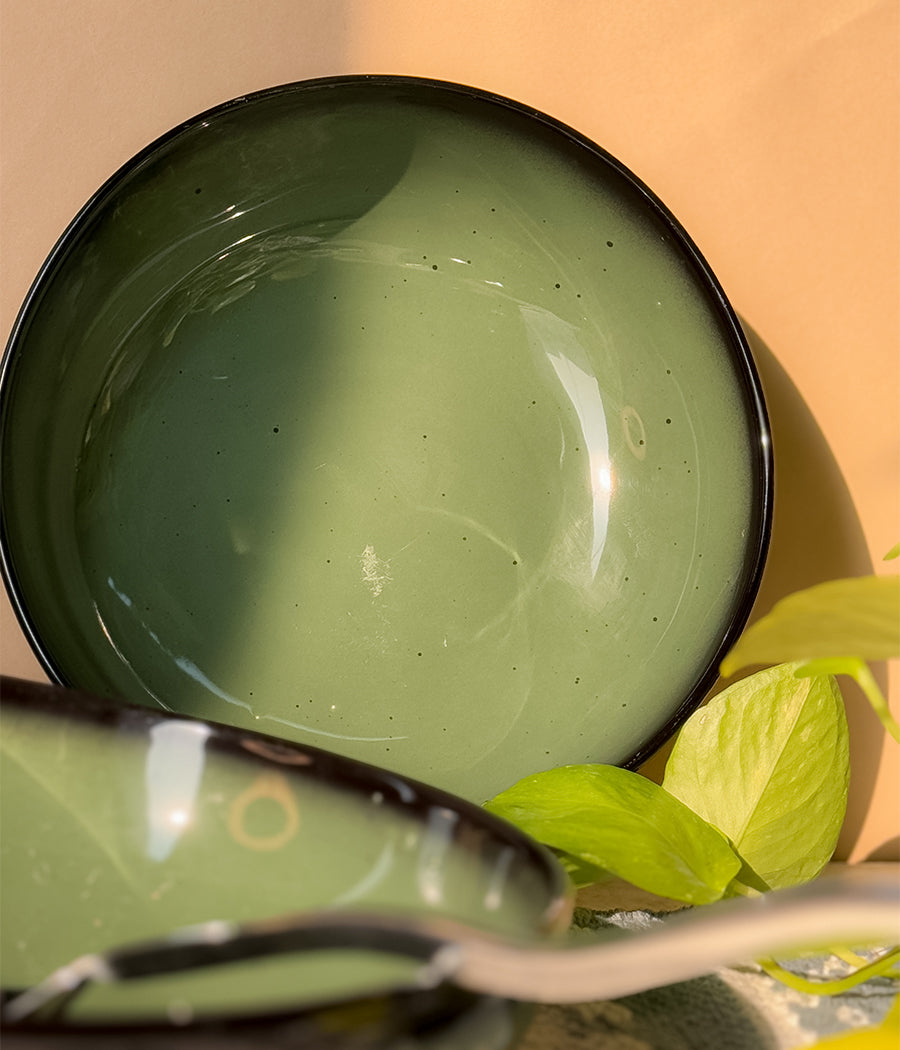 Green Oblong Serving Bowls