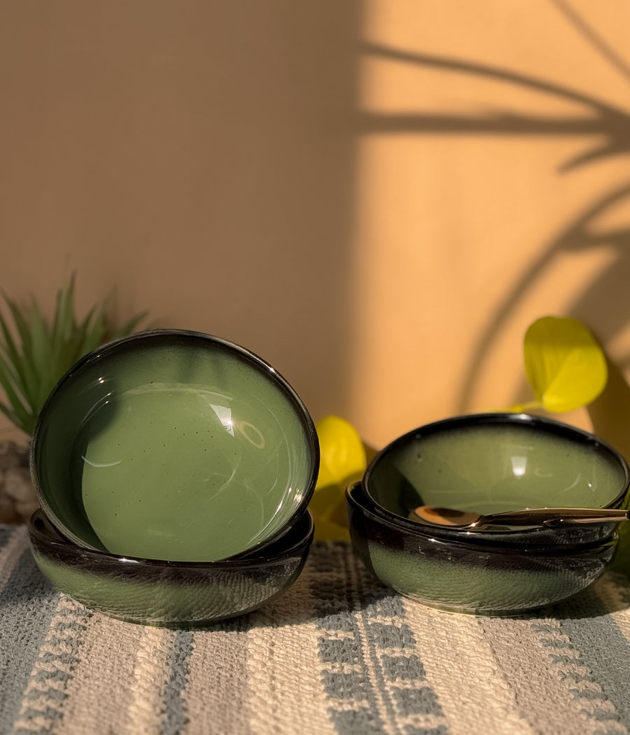 Green Oblong Portion Bowls