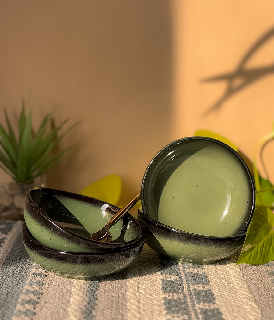 Green Oblong Portion Bowls