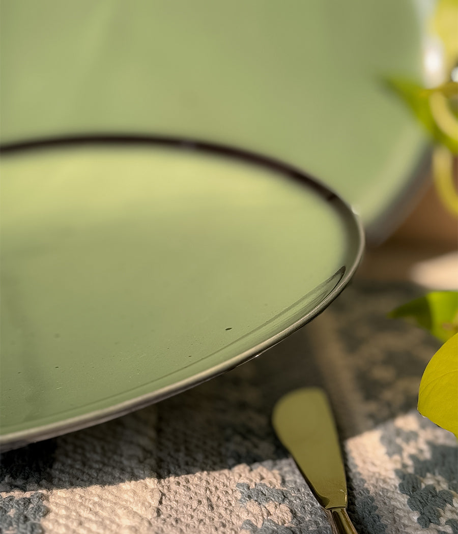 Green Oblong Dinner Plates