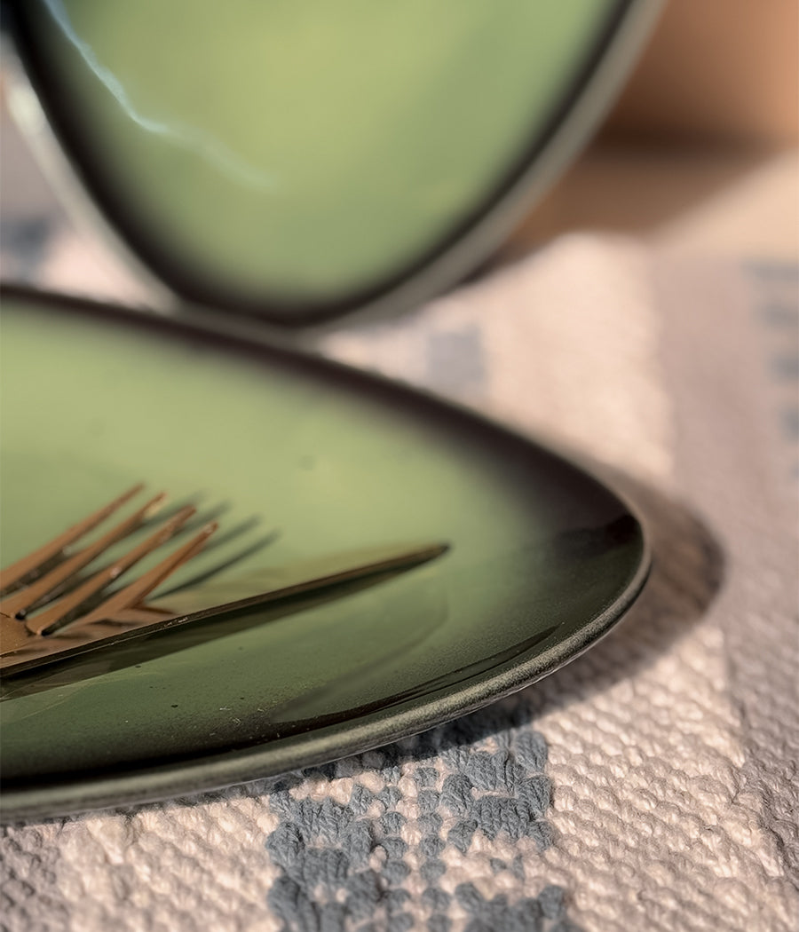 Green Oblong Triangle Platter