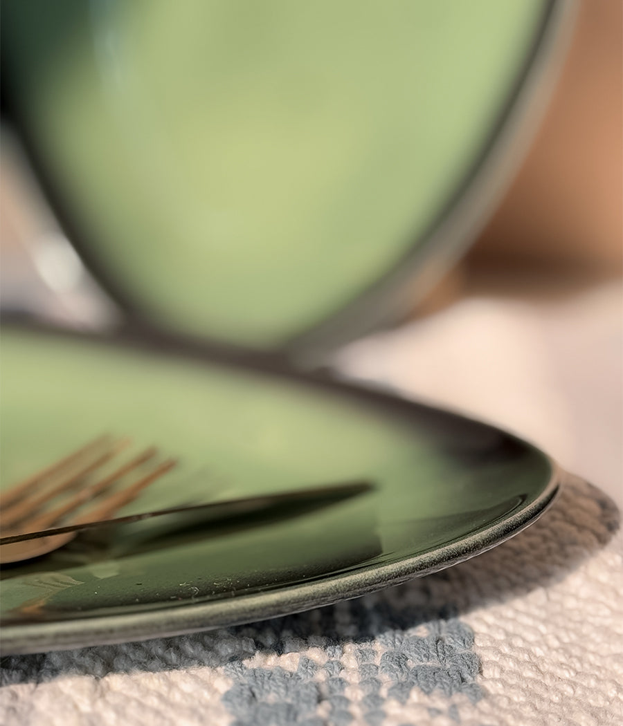 Green Oblong Triangle Platter