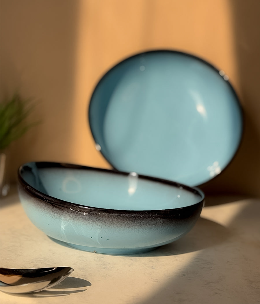 Blue Oblong Serving Bowls