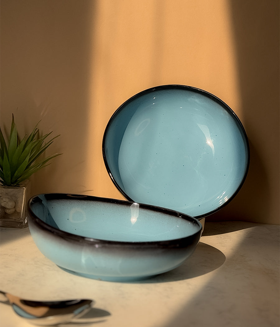 Blue Oblong Serving Bowls