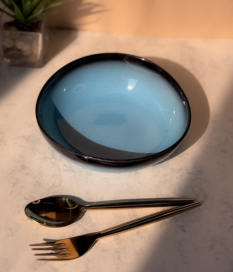 Blue Oblong Portion Bowls