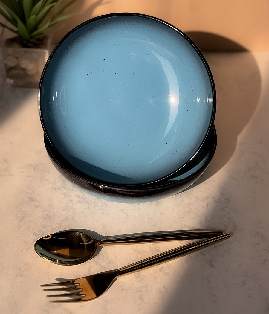 Blue Oblong Soup Bowls