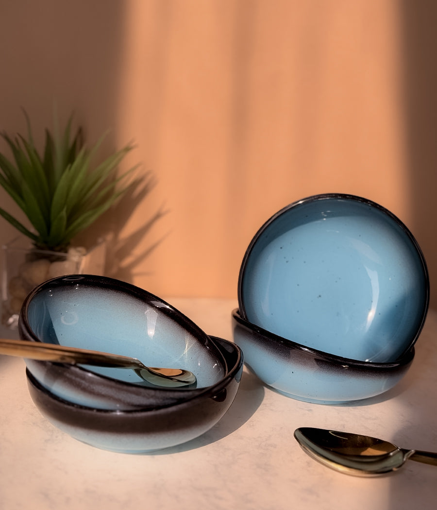 Blue Oblong Portion Bowls