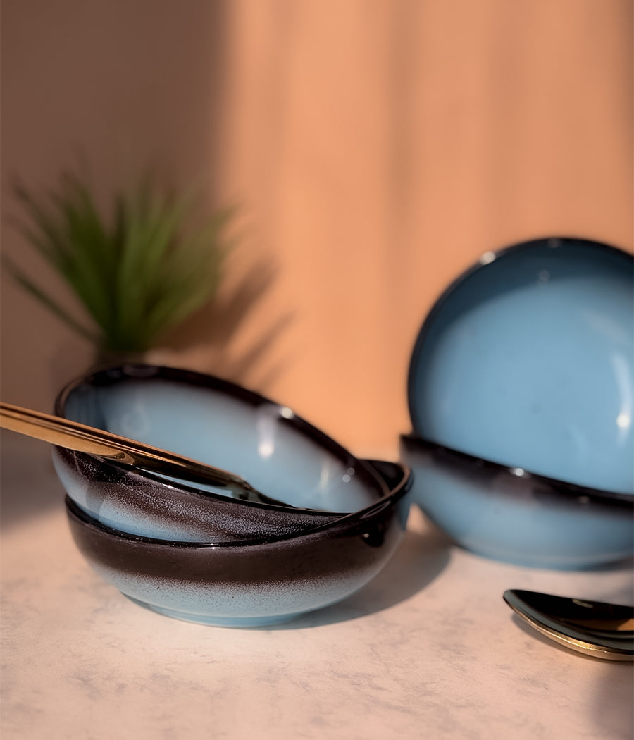 Blue Oblong Portion Bowls