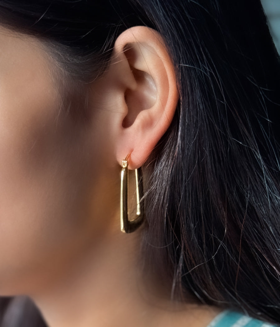 Modern Arch Hoops Earrings