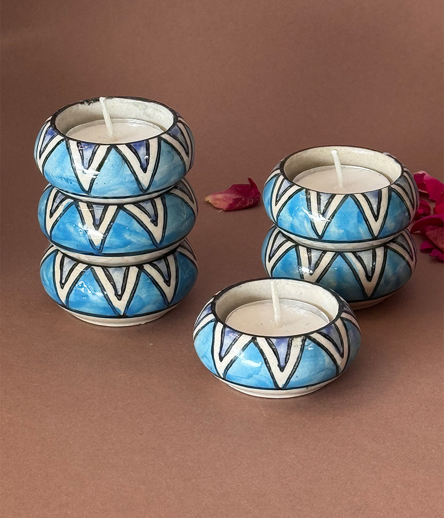 Blue Hill Ceramic Diya - Set of 6