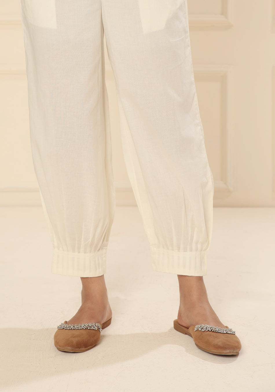 Ivory Pintex Afgani Pant