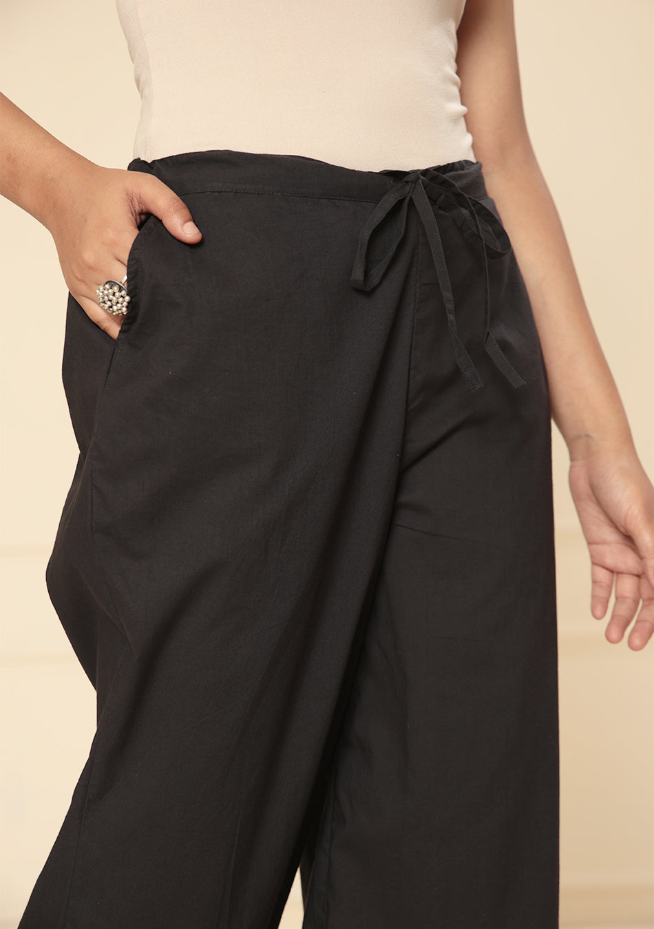 Black Afghani pant with pintex