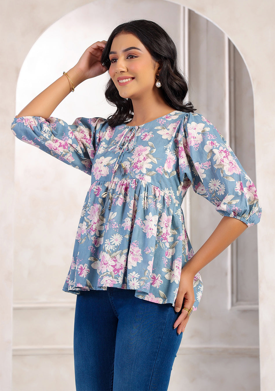 Blossom String Peplum Top