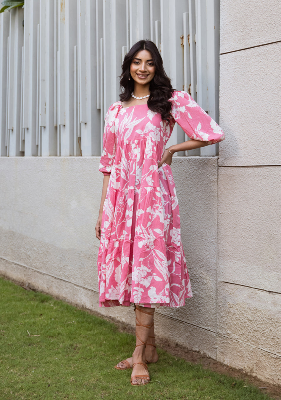 Rosette Floral Dress