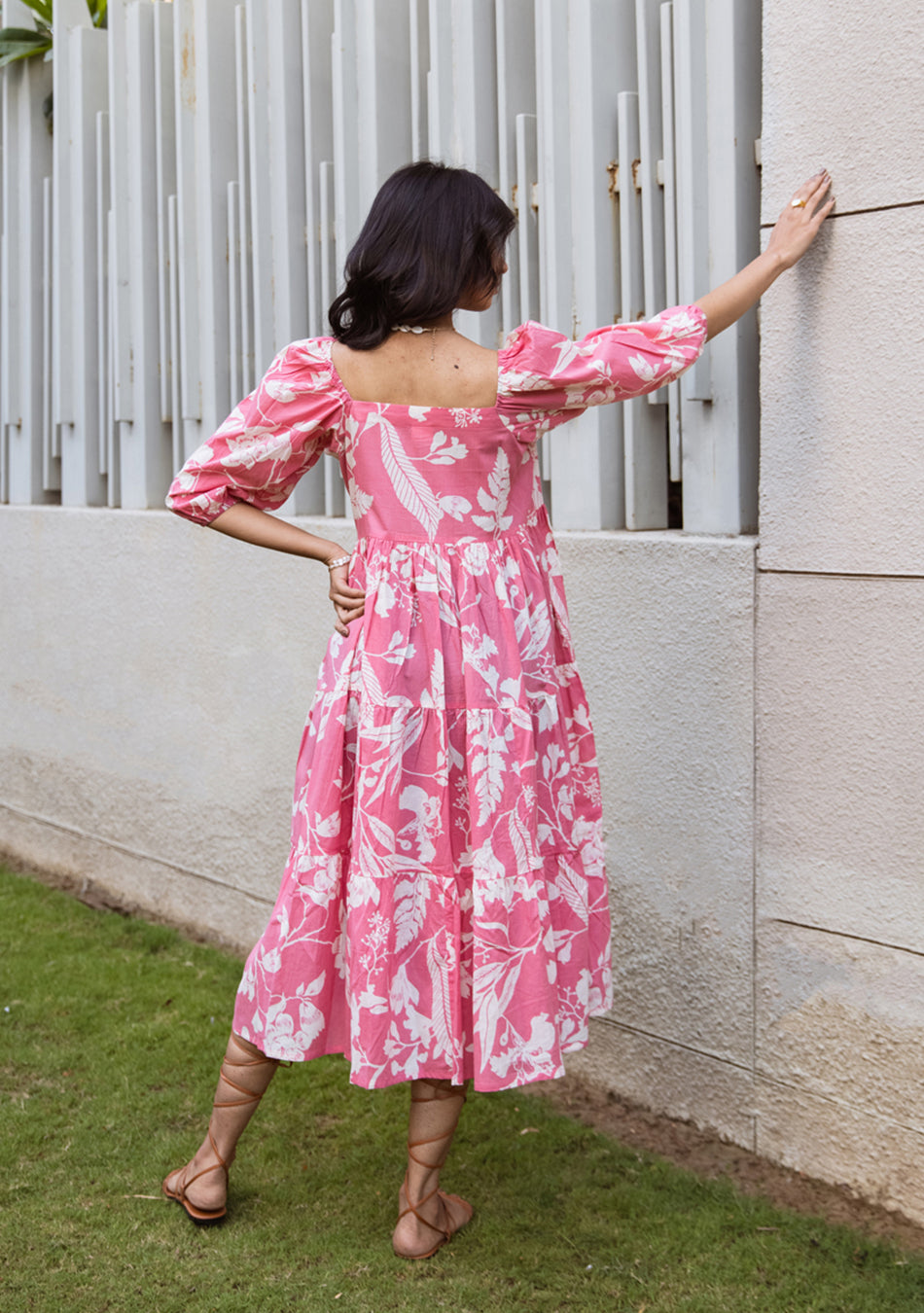 Rosette Floral Dress