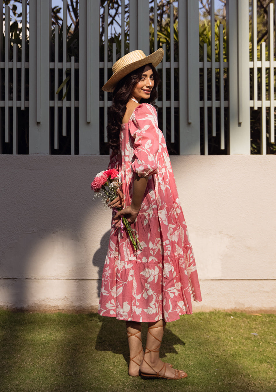 Rosette Floral Dress