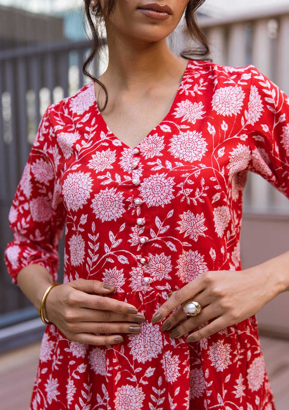 Red Floral Delight Dress