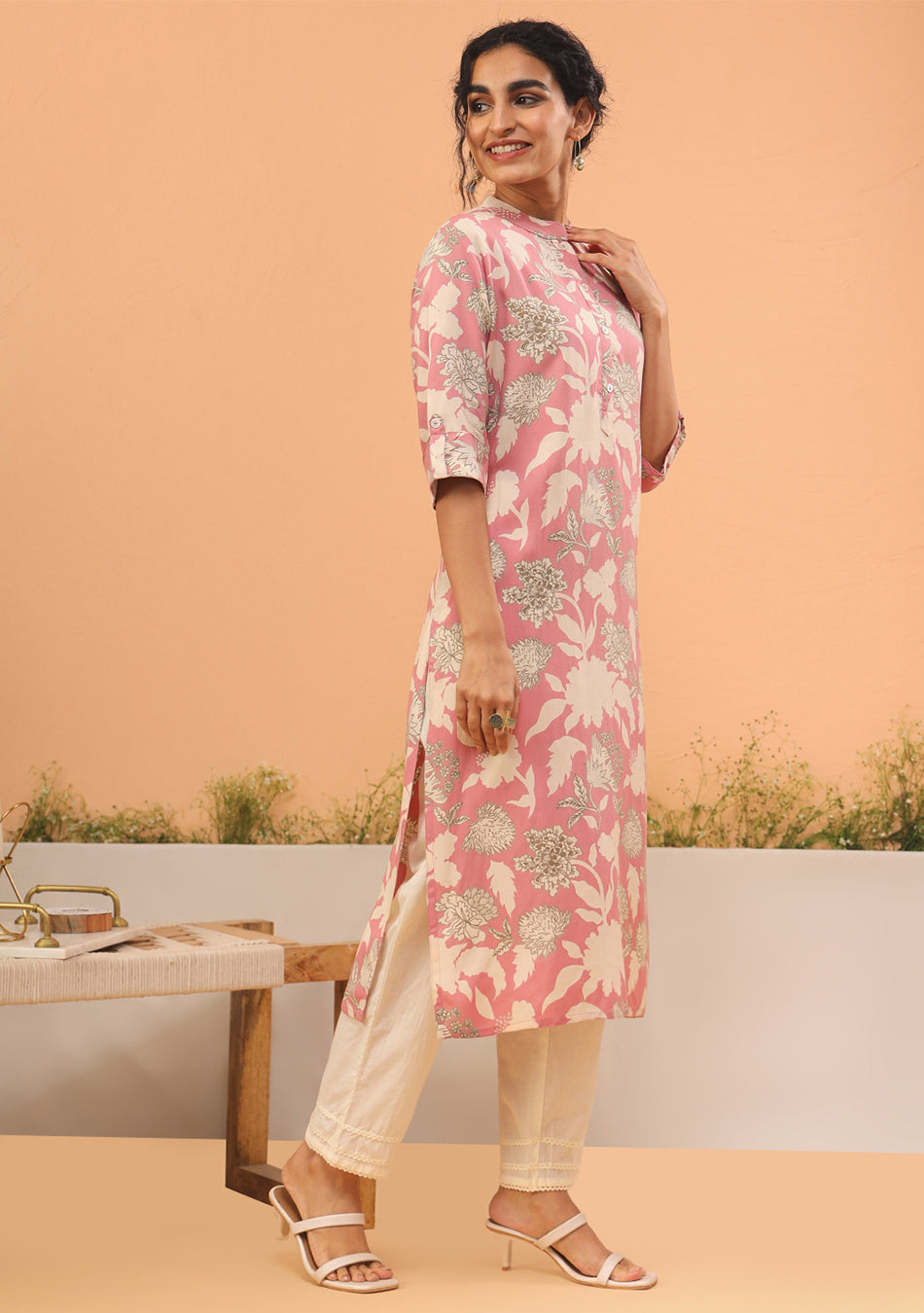 Blush Floral Elegance Kurta