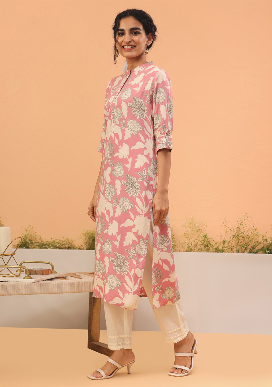 Blush Floral Elegance Kurta