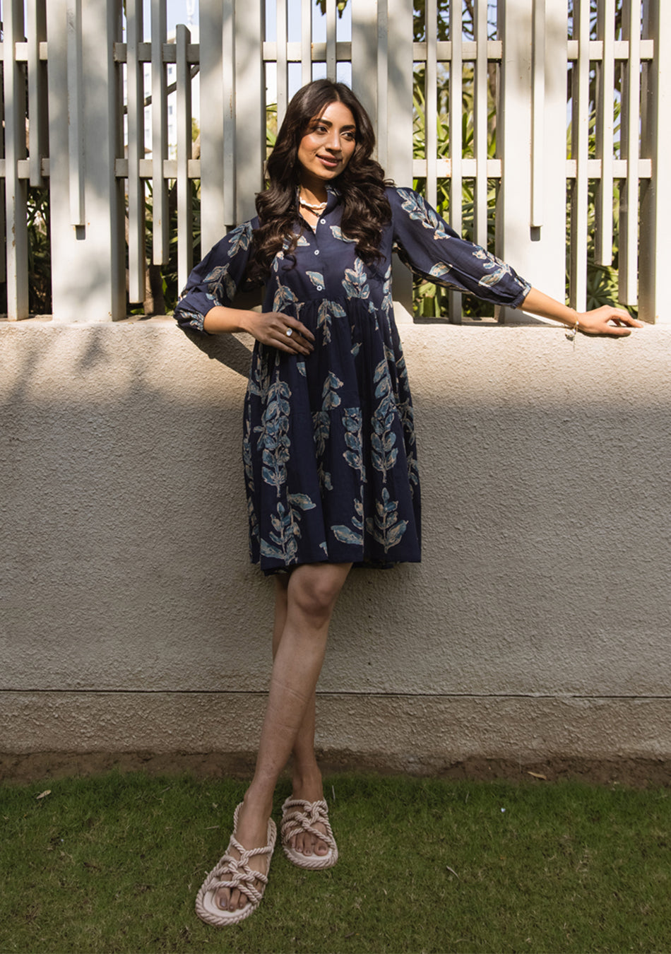 Sapphire Leafy Dress