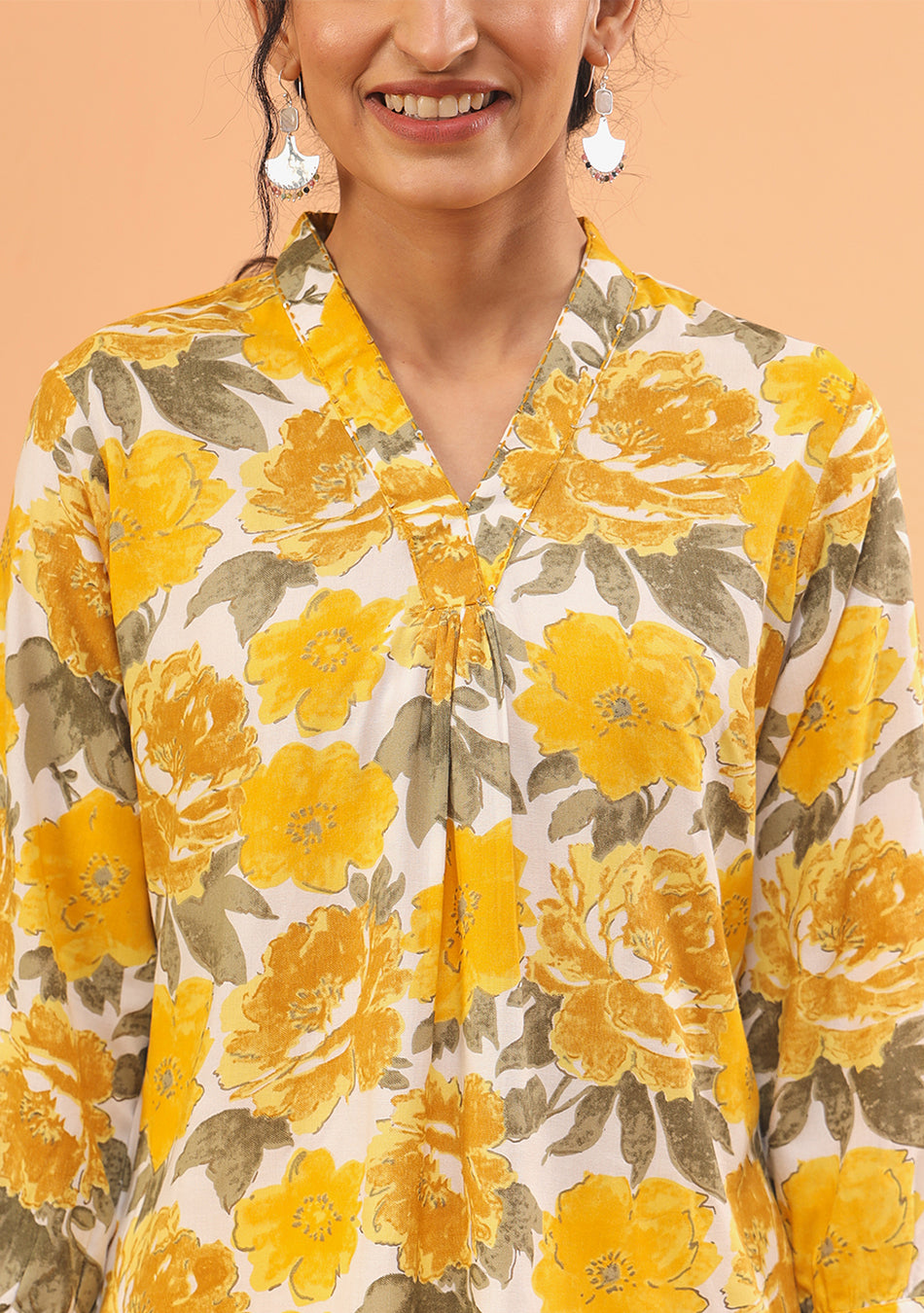 Sunshine Floral Pleated Top