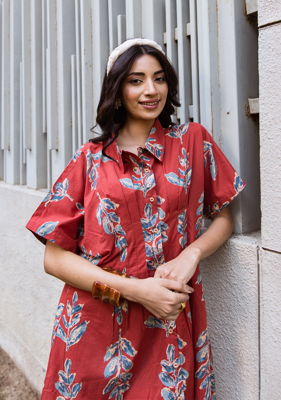 Crimson Leafy Dress