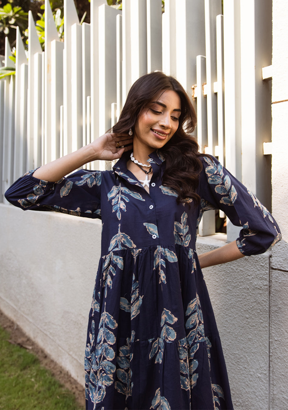 Sapphire Leafy Dress