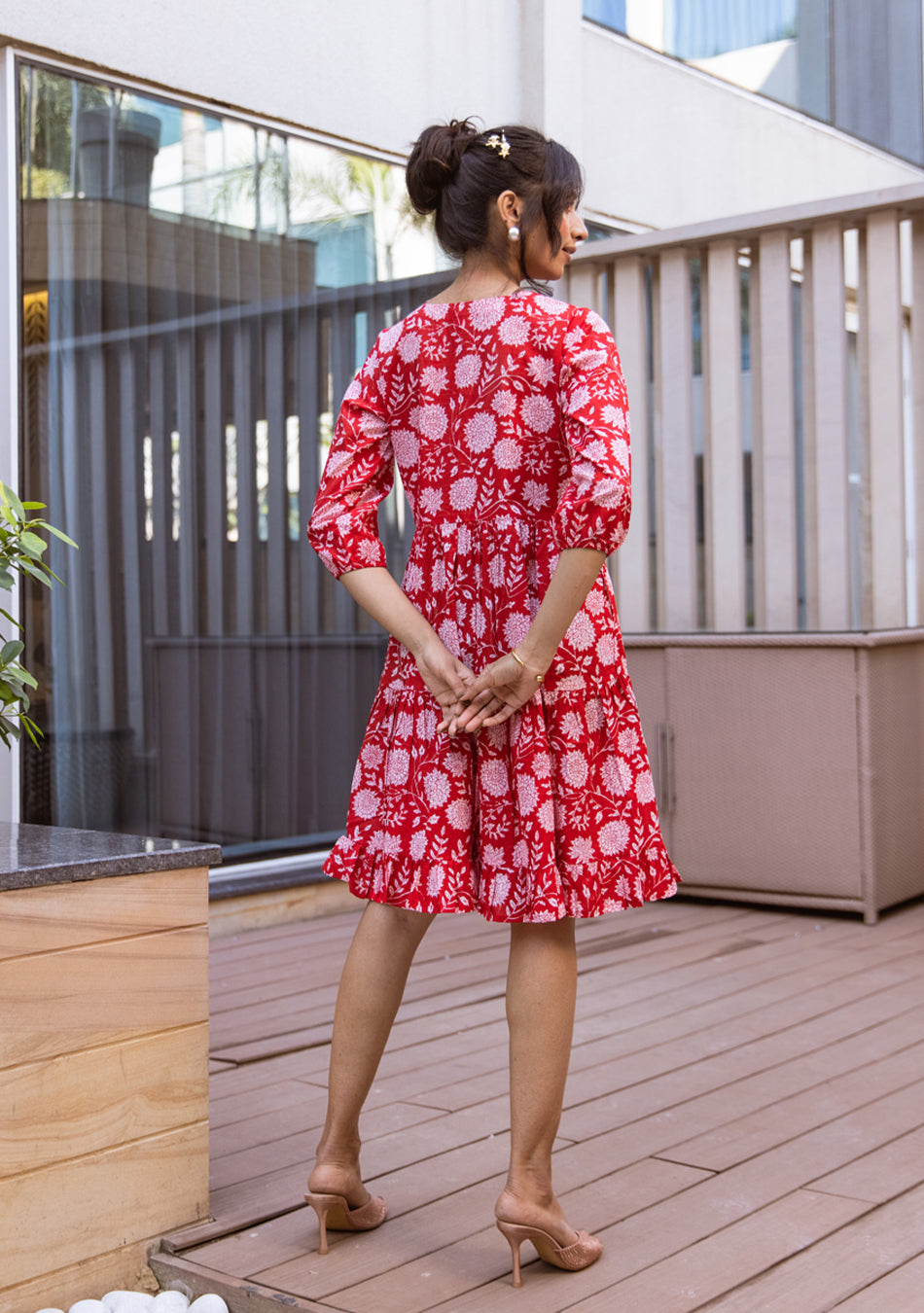 Red Floral Delight Dress