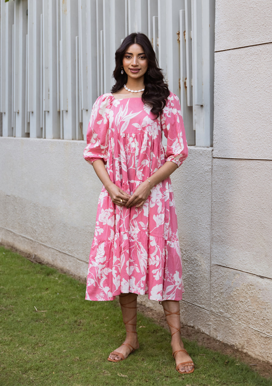 Rosette Floral Dress