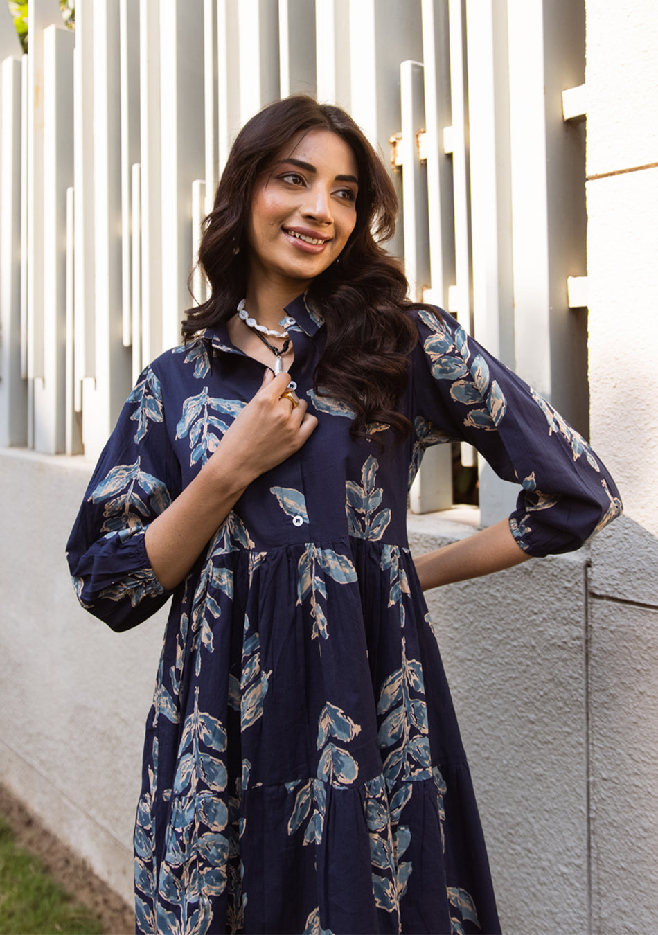 Sapphire Leafy Dress