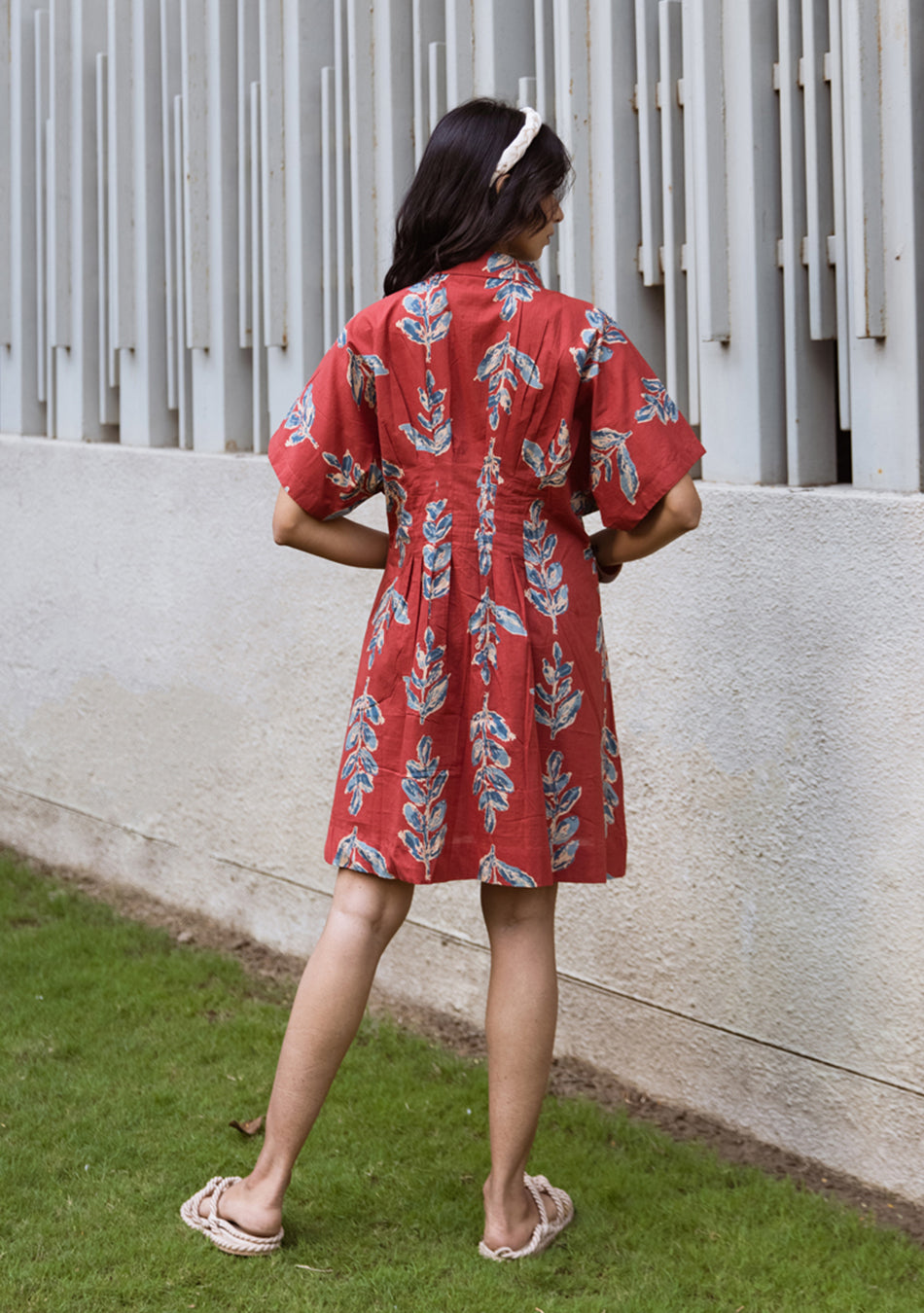 Crimson Leafy Dress