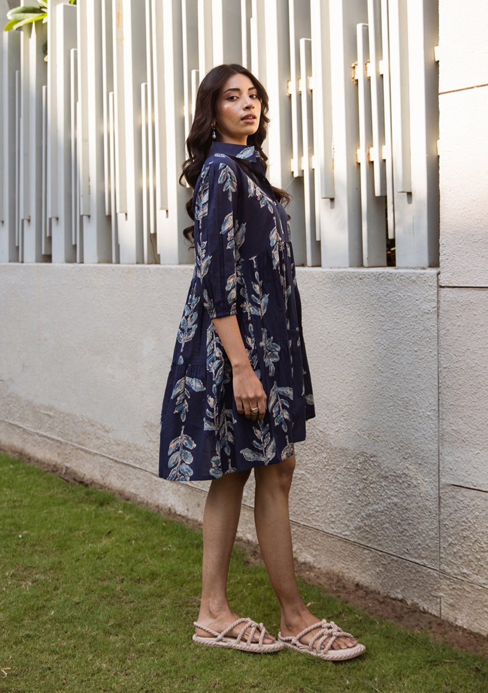 Sapphire Leafy Dress