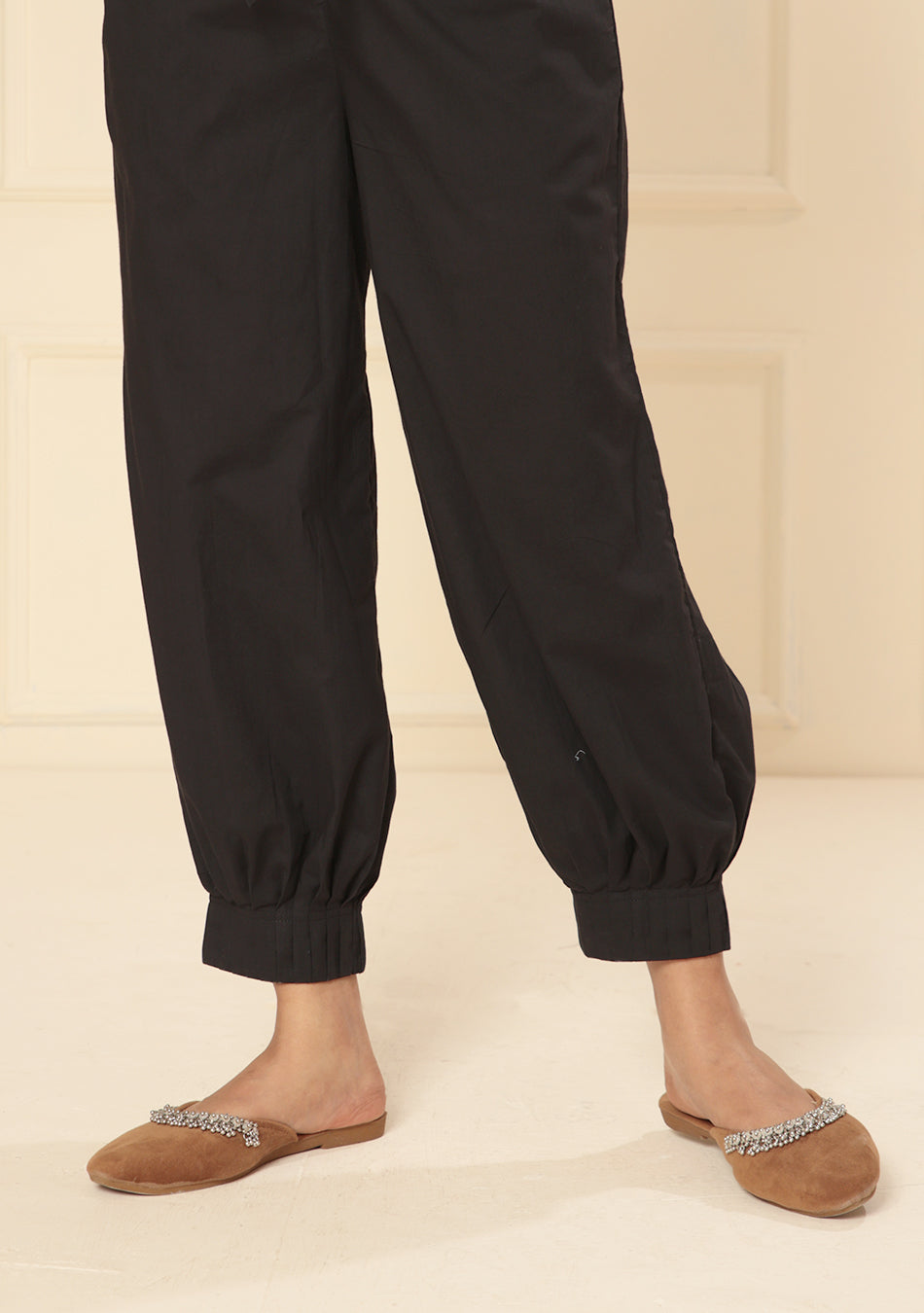 Black Afghani pant with pintex