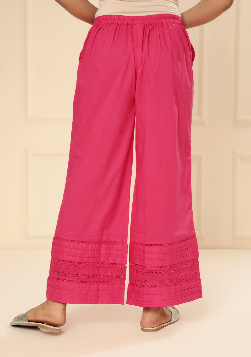 BRIGHT PINK SCHIFFLY BORDER PANT