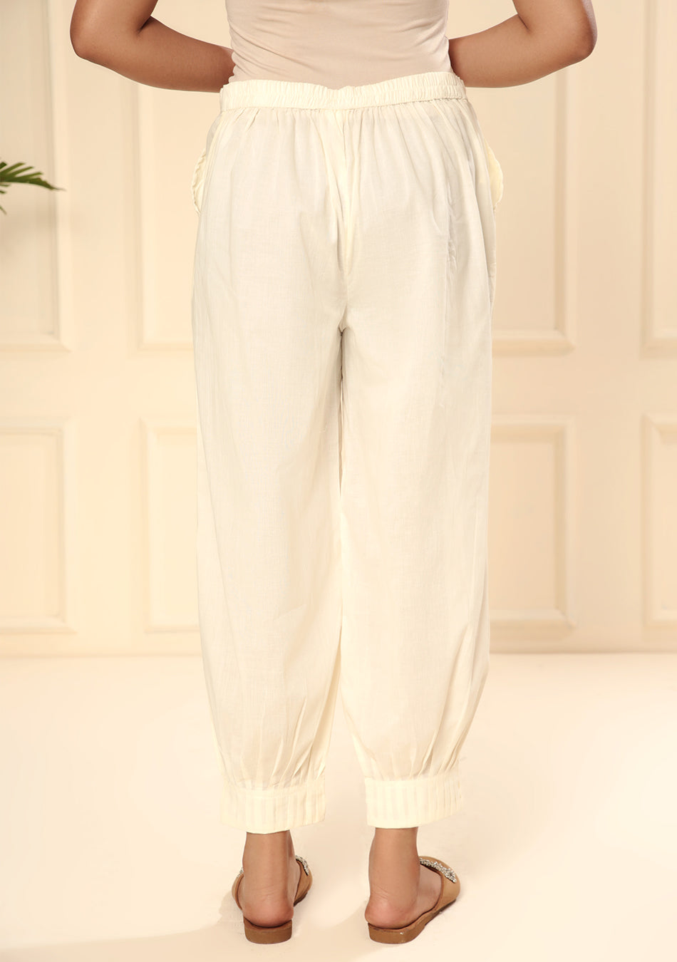 Ivory Pintex Afgani Pant