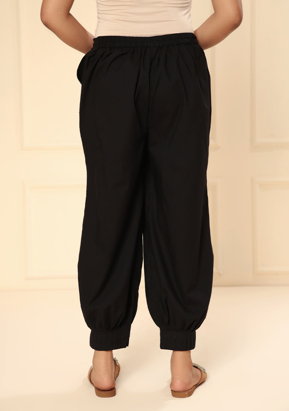 Black Afghani pant with pintex