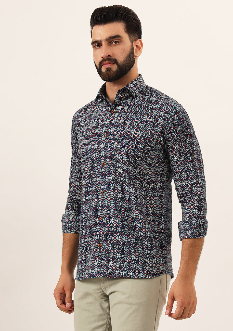 MultiColor Printed Pure Cotton Regular Fit Casual Shirt