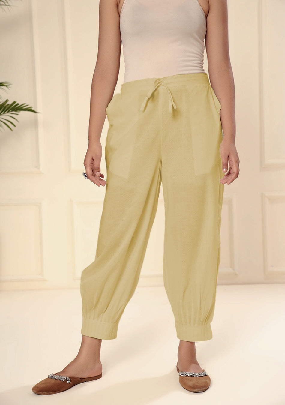 BEIGE AFGHANI PANT WITH PINTEX