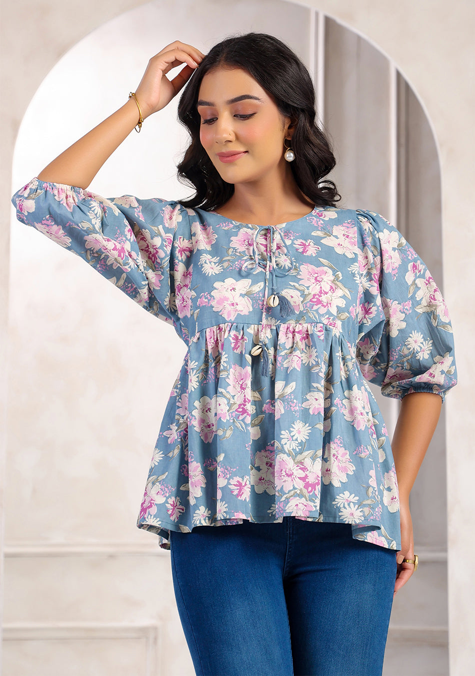 Blossom String Peplum Top