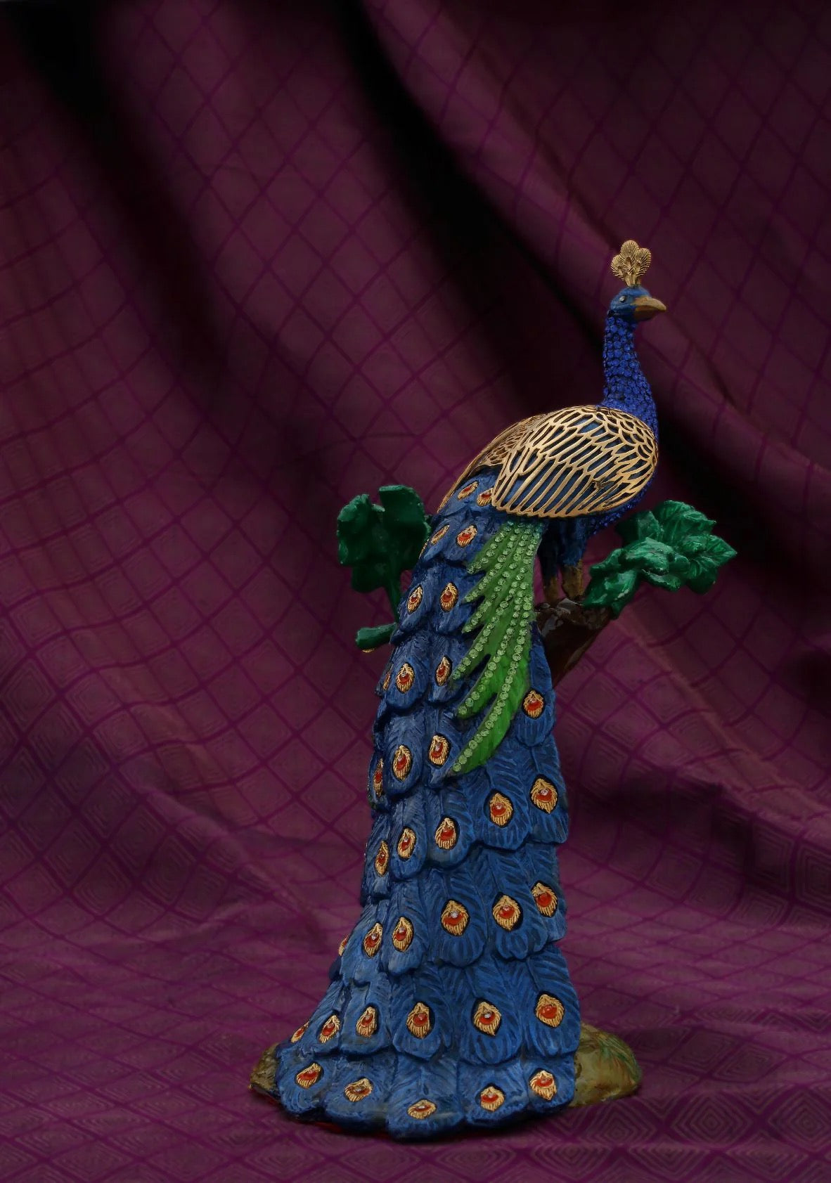 Opulent Peacock Figurine