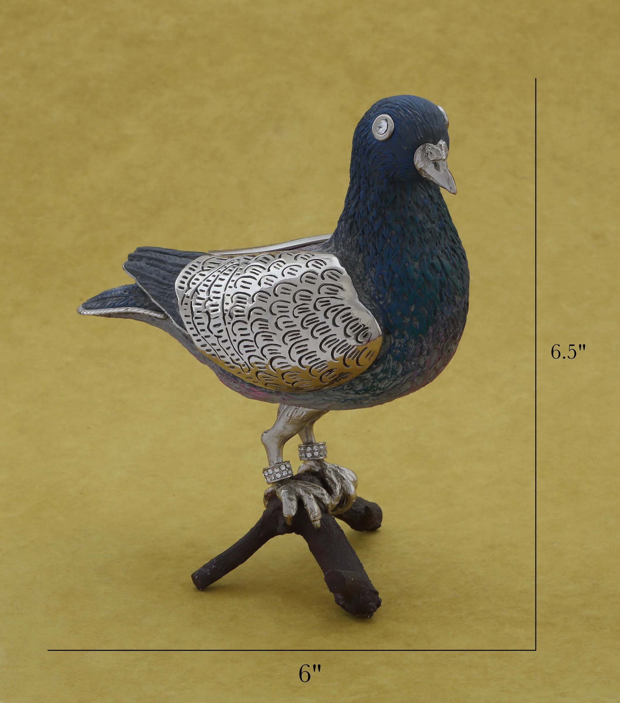 Silver Pigeon Figurine