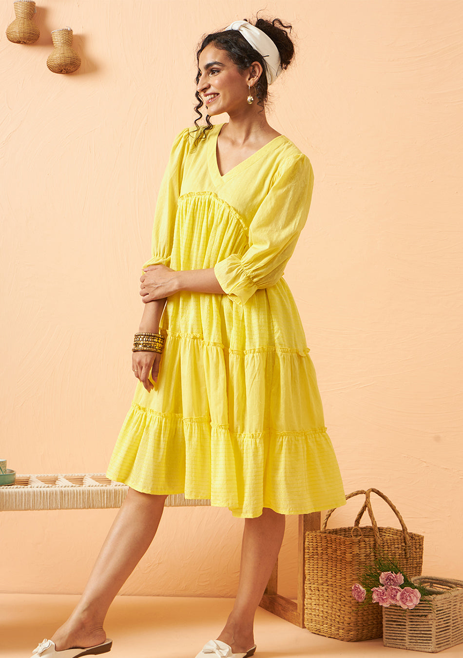 Lemon Zest Tiered Dress