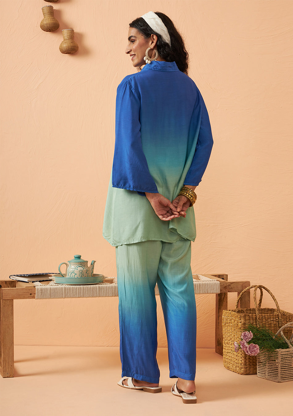 Aqua Sky Muslin Co-ord Set